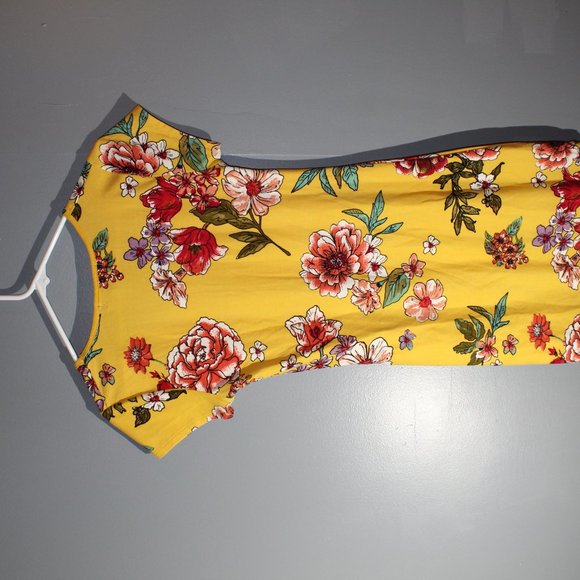Planet Gold Womens Medium yellow floral Dress - Picture 5 of 8